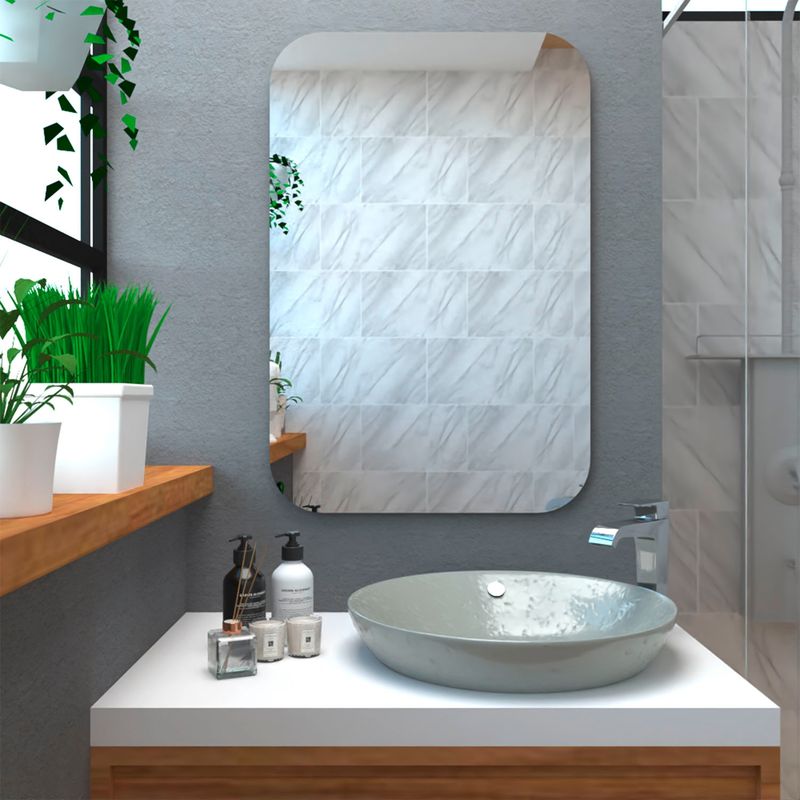 TUHOME - Espejo Pompei Rectangular Vidrio Puntas Ovaladas Tuhome