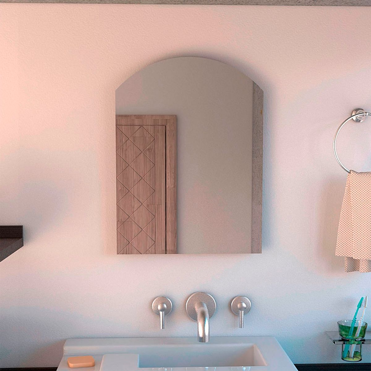 TUHOME - Espejo Affi Rectangular Vidrio Rectangular Ovalo Tuhome