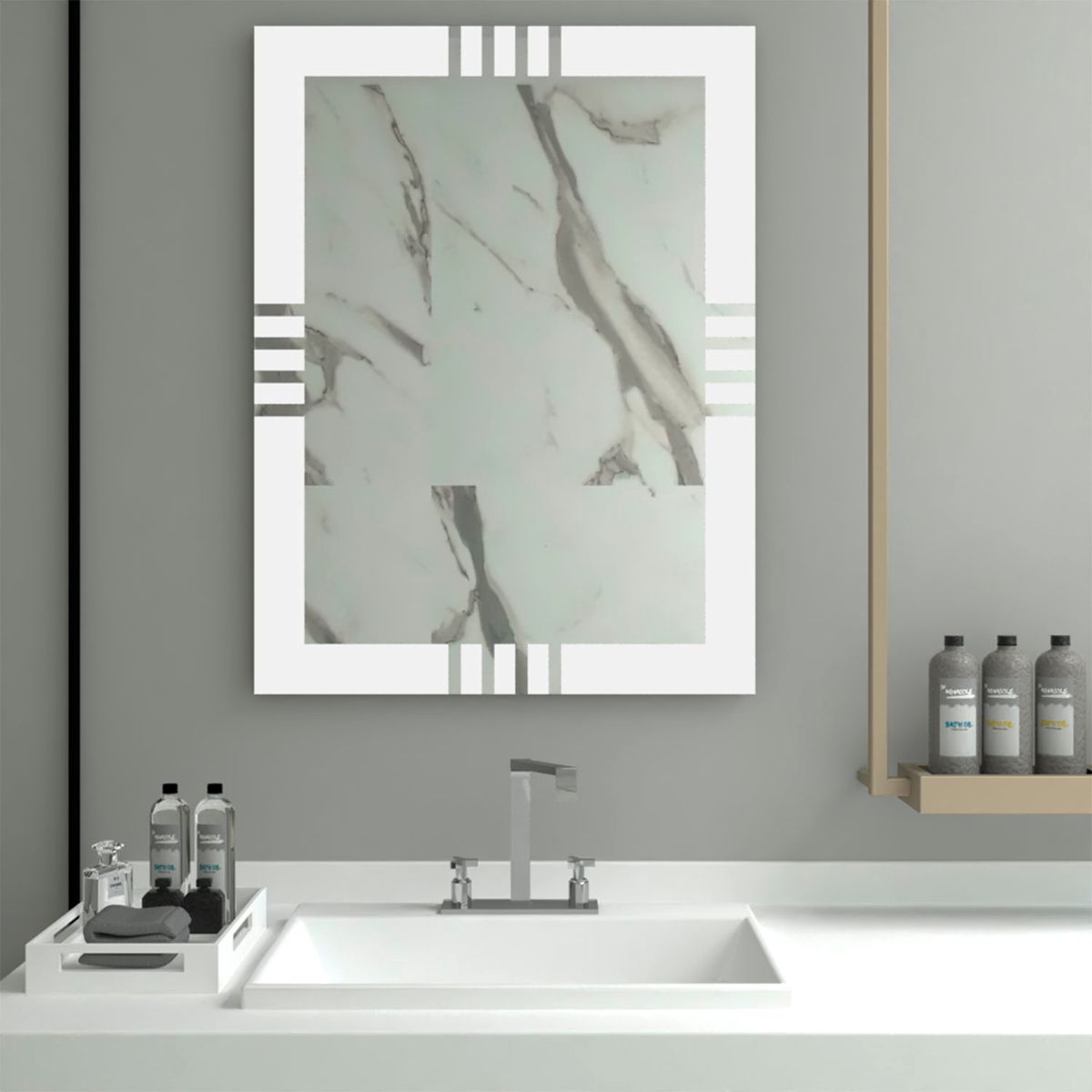 TUHOME - Espejo Dali Rectangular Marco Sandblasting Tuhome