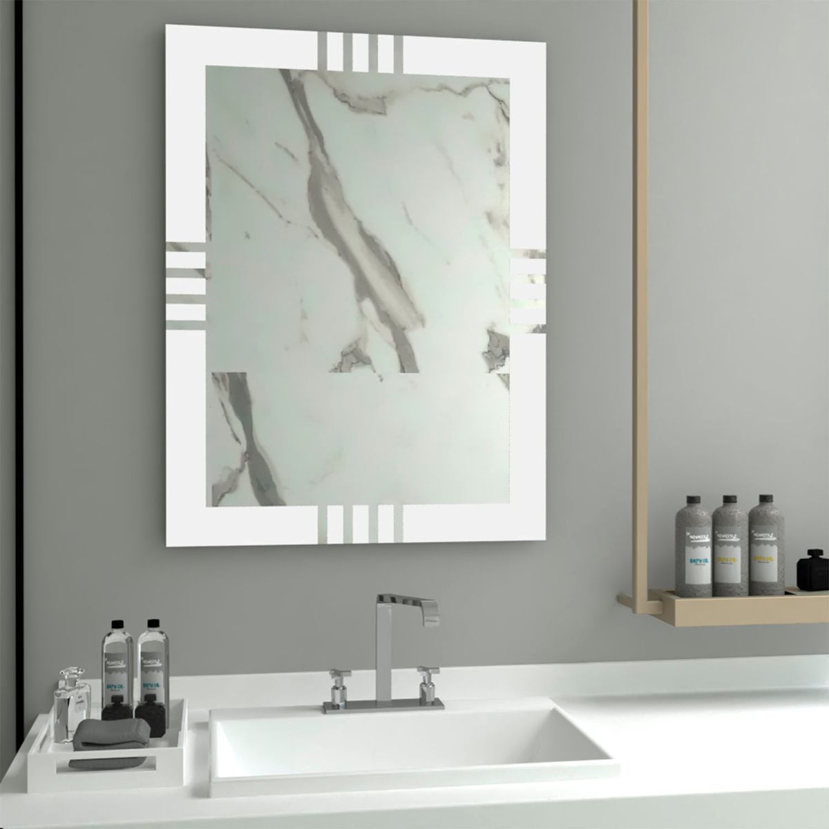 TUHOME - Espejo Dali Rectangular Marco Sandblasting Tuhome