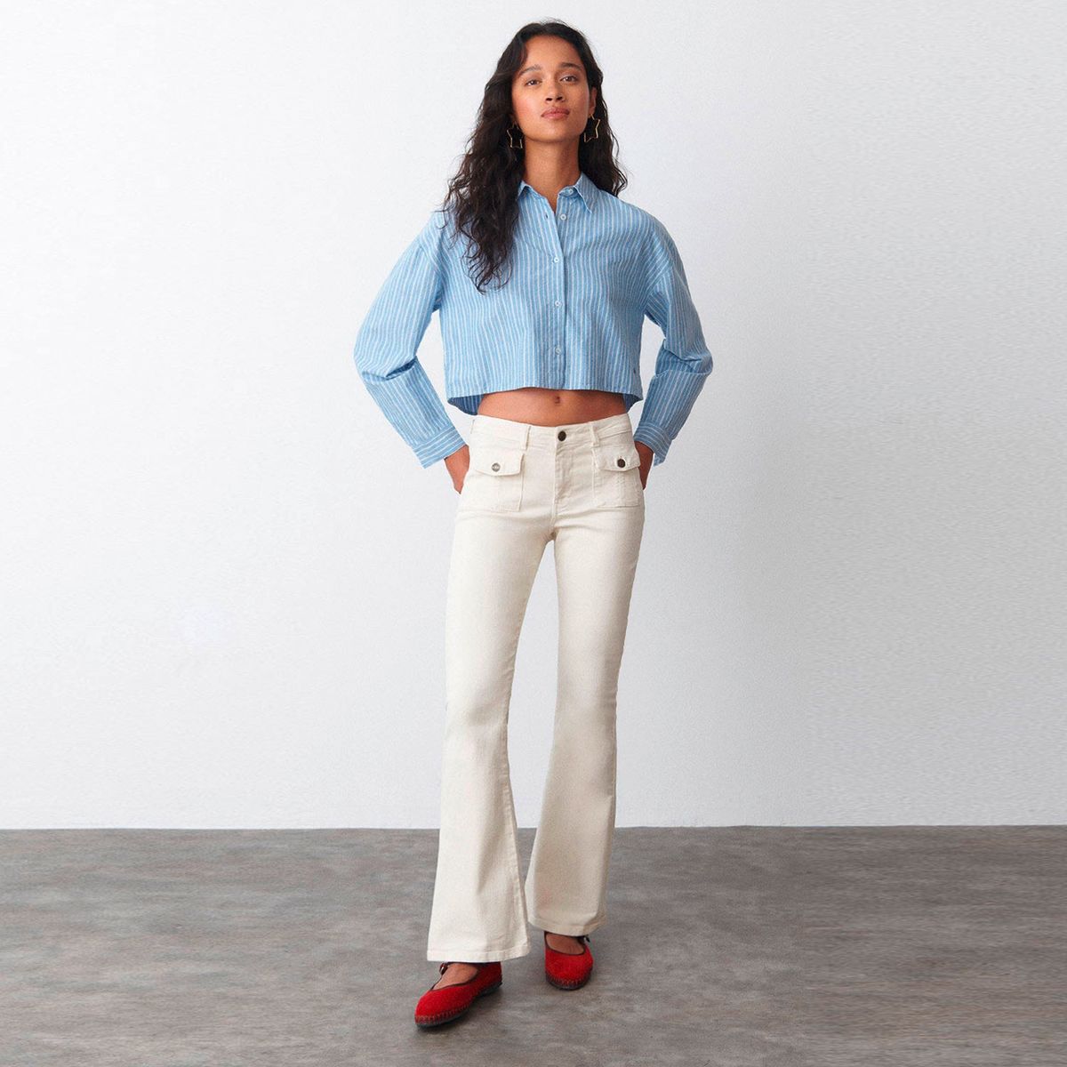 BROWNIE - Blusa Cropped Rayas Mujer Brownie