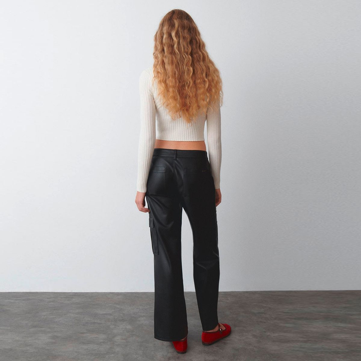 BROWNIE - Pantalón Cargo Efecto Piel Mujer Brownie