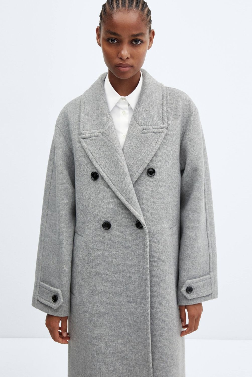 MANGO - Abrigo Lana Oversize Mujer Mango