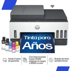 HP - Impresora Multifuncional Smart Tank 790 Tanque de Tinta Color Wi-Fi ADF Duplex Ethernet Pantalla Táctil