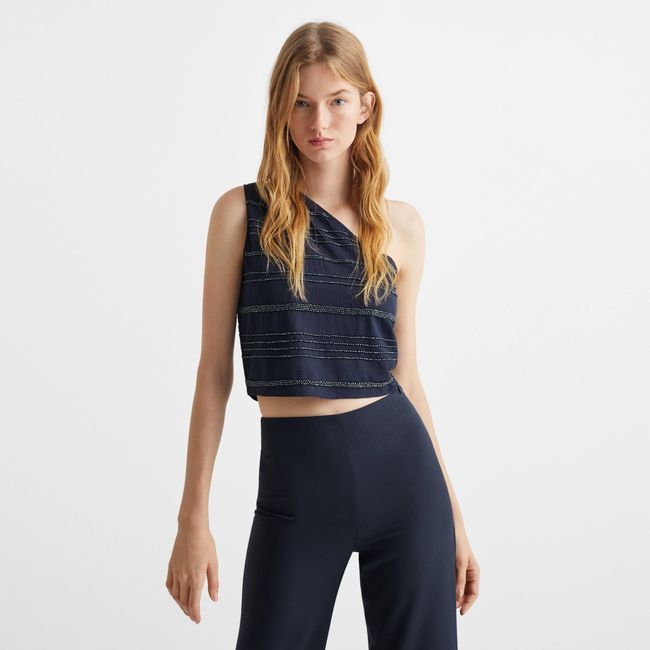 MANGO TEEN - Blusa Asimétrica Mujer Mango Teen