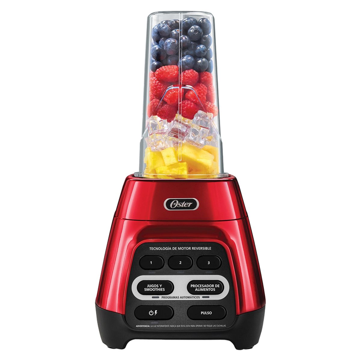 OSTER - Licuadora 1.5 Litros Reversible con Vaso Roja Oster