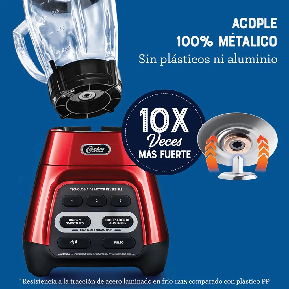 Oster Licuadora Reversible Pantalla Táctil 1.5 L Rojo BLSTPYG1310RBG, foto 11