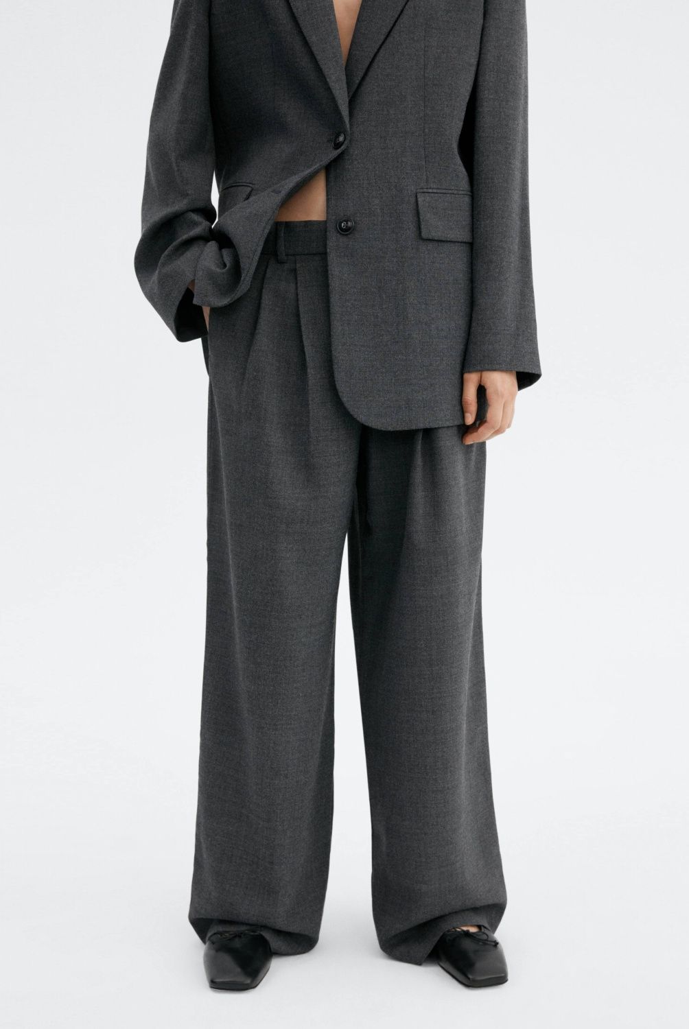 MANGO - Pantalón Traje Lana Mujer Mango