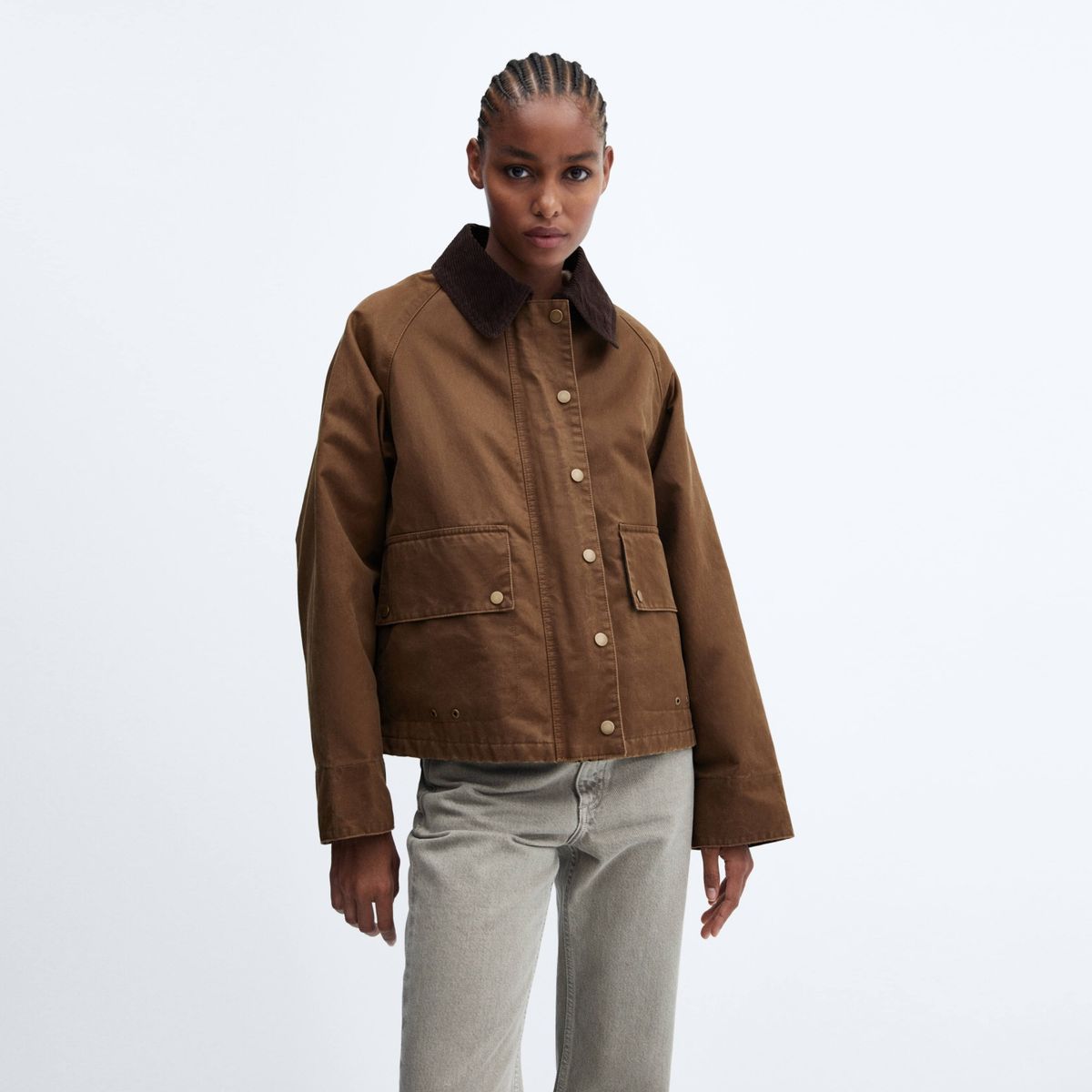 MANGO - Parka Efecto Encerado Mujer Mango