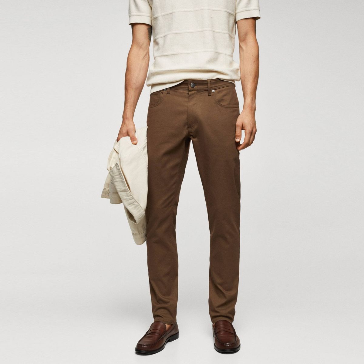 MANGO MAN - Pantalón Slim Fit Algodón Sarga Hombre Mango Man