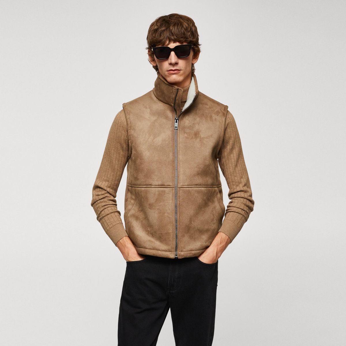 MANGO MAN - Chaleco Doble Faz Efecto Piel Hombre Mango Man