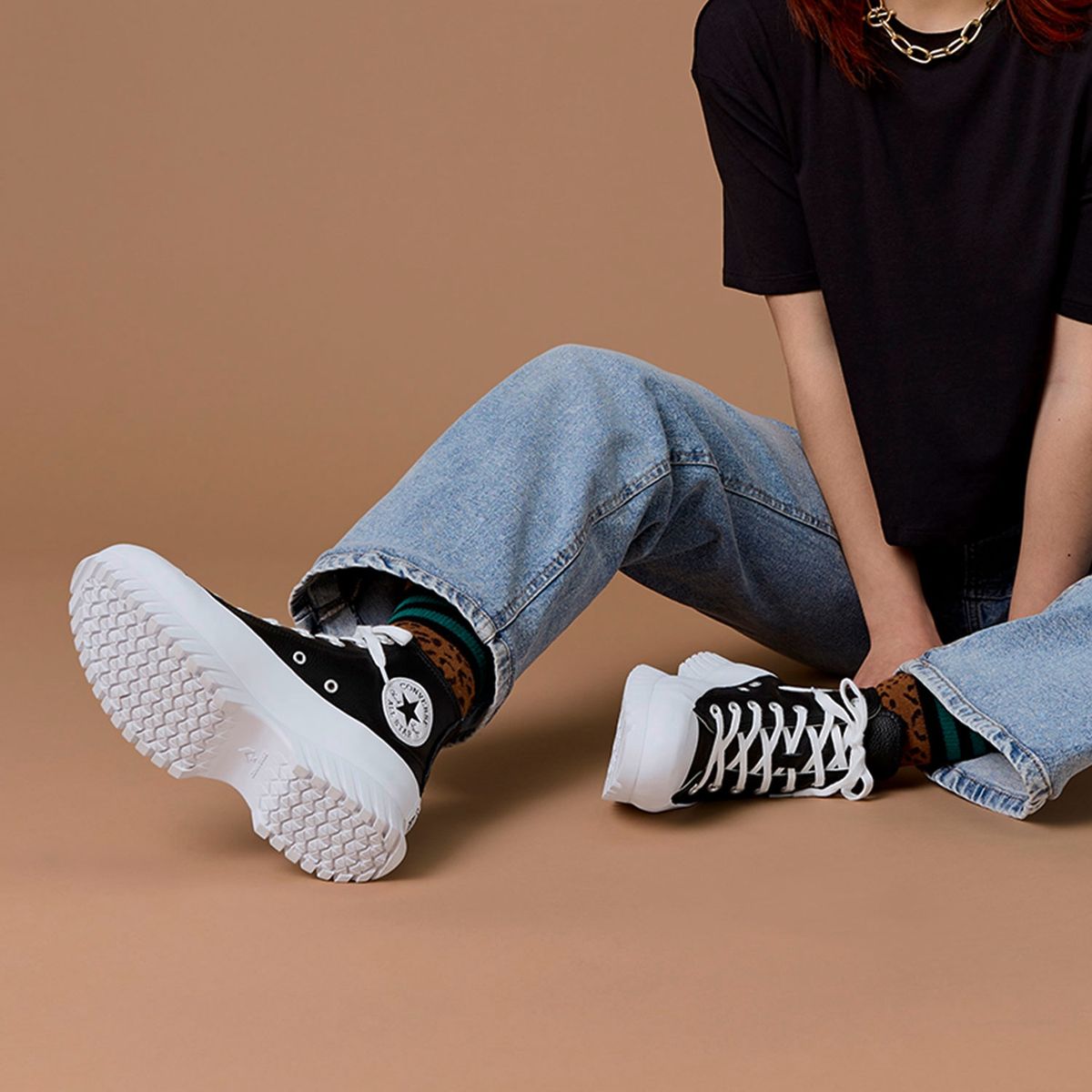 CONVERSE - Chuck Taylor Zapatilla Urbana Mujer Cuero Negro Converse