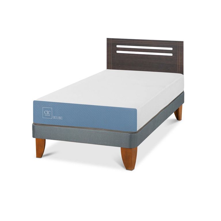 Cama Europea Excellence Plus 1.5 Plazas x 2.00 mt + Respaldo