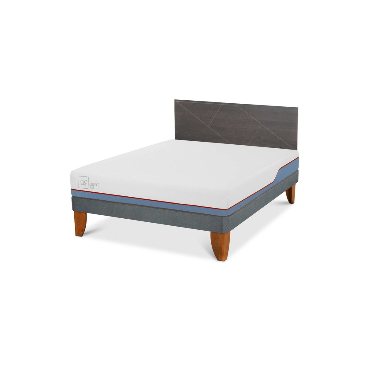 CIC - Cama Europea Excellence Plus 2 Plazas x 2.00 mt base normal + Respaldo CIC