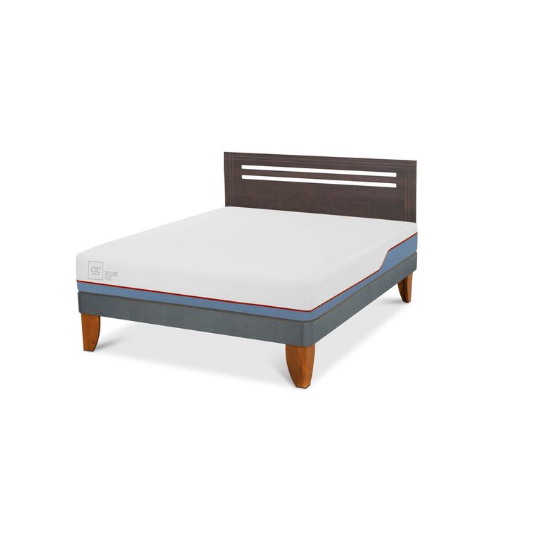Cama Europea Excellence Plus 2 Plazas x 2.00 mt base normal + Respaldo