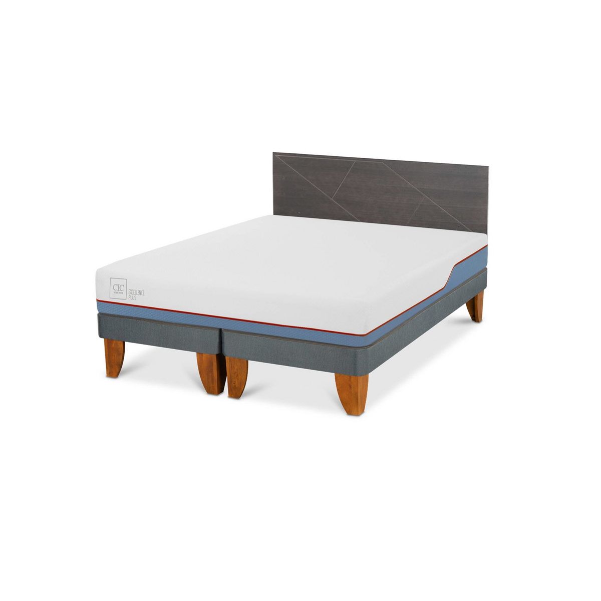 CIC - Cama Europea Excellence Plus 2 plazas x 2.00 mt Base Dividida + Respaldo CIC