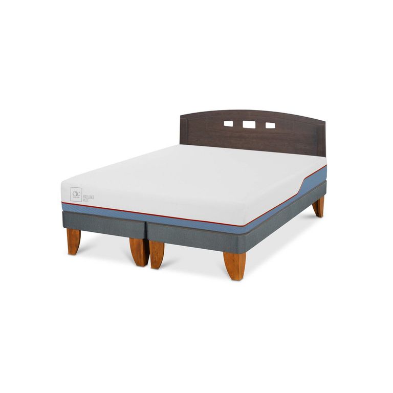Cama Europea Excellence Plus 2 plazas x 2.00 mt Base Dividida + Respaldo