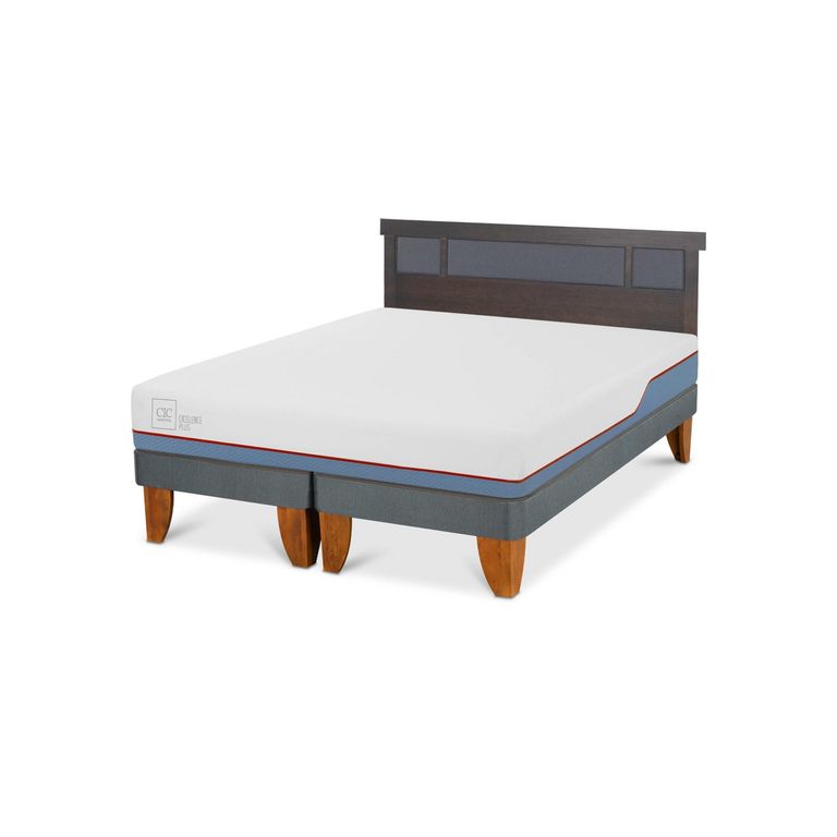 Cama Europea Excellence Plus 2 plazas x 2.00 mt Base Dividida + Respaldo