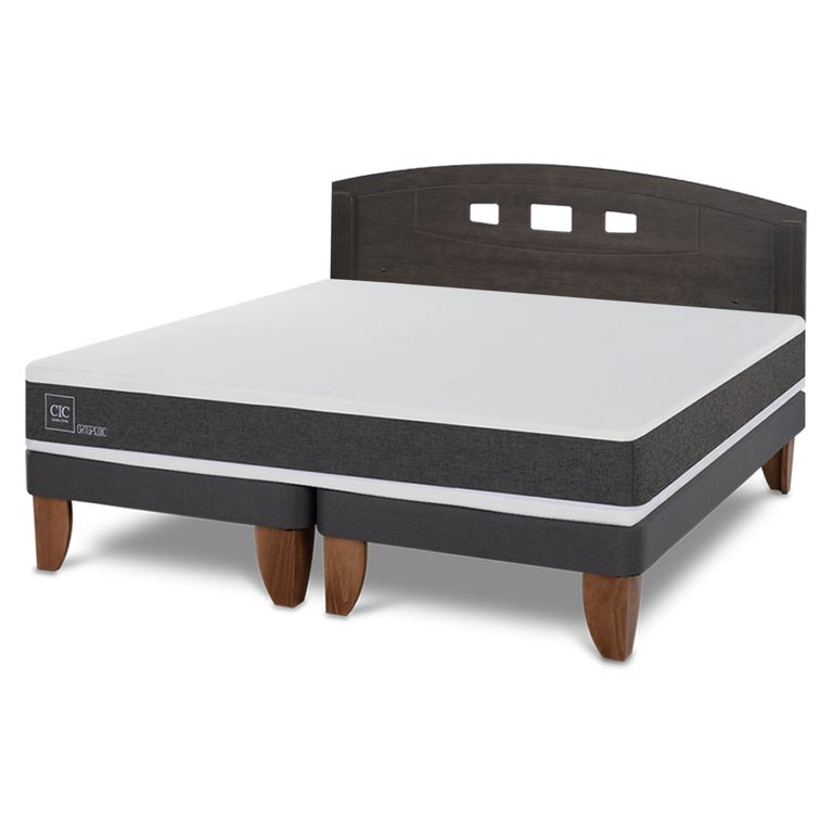 Cama Europea Ortopedic 2 Plazas x 2.00mt Base Dividida + Respaldo