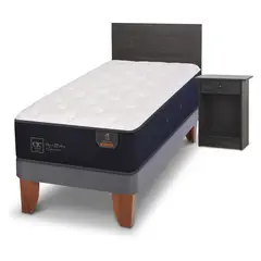 CIC - Cama Europea Premium 1.5 Plazas + Respaldo + 1 Velador