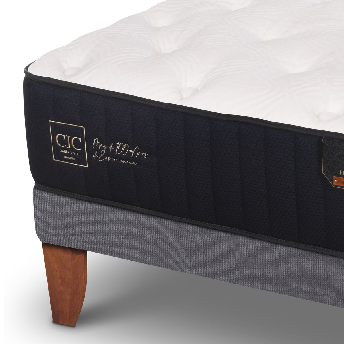 CIC - Cama Europea Premium 1.5 Plaza + Respaldo + 1 Velador Cic