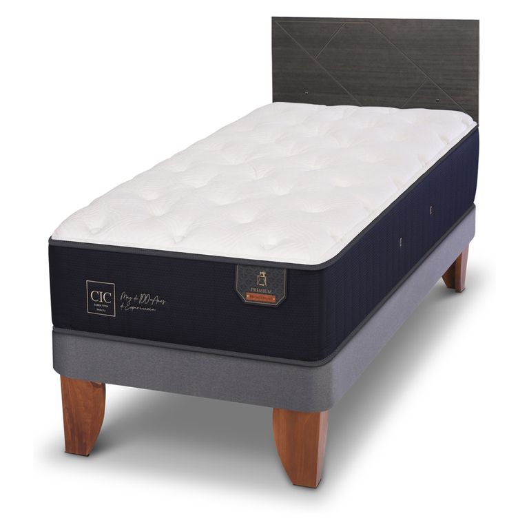 CIC Cama Europea Premium 1.5 Plaza + Respaldo