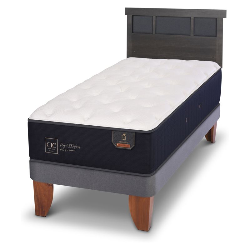 CIC - Cama Europea Premium 1.5 Plaza + Respaldo Cic