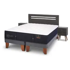 CIC - Cama Europea Premium 2 Plazas + Respaldo + 2 Veladores
