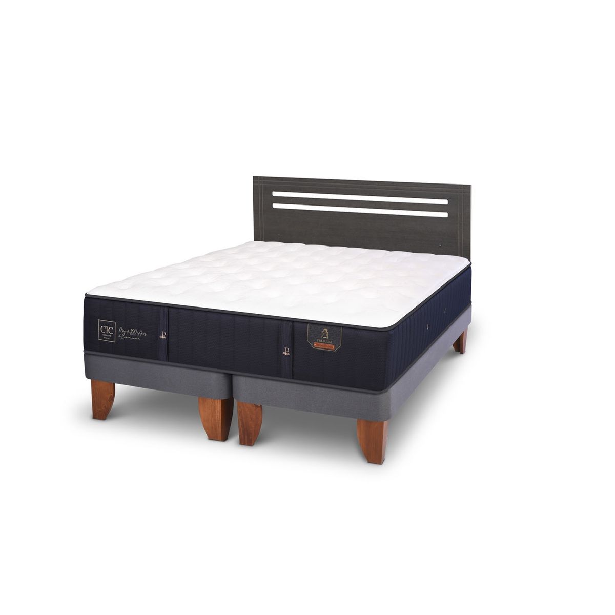 CIC - Cama Europea Premium 2 Plazas + Respaldo Cic