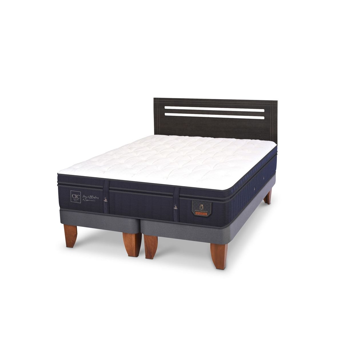 CIC - Cama Europea Super Prem 2 Plazas + Respaldo Cic