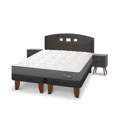 CIC - Cama Europea Anatomic 2 Plazas + Respaldo + 2 Veladores