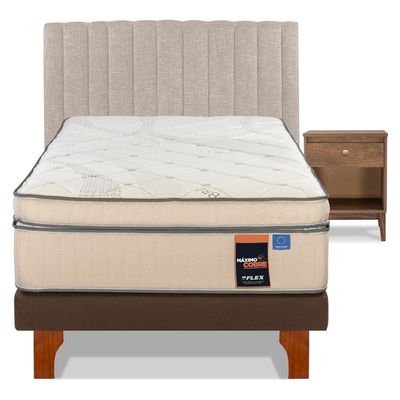 Imagen 2 del producto Cama Europea Maximo Cobre 1.5 Plazas + Respaldo Incluye 1 Velador