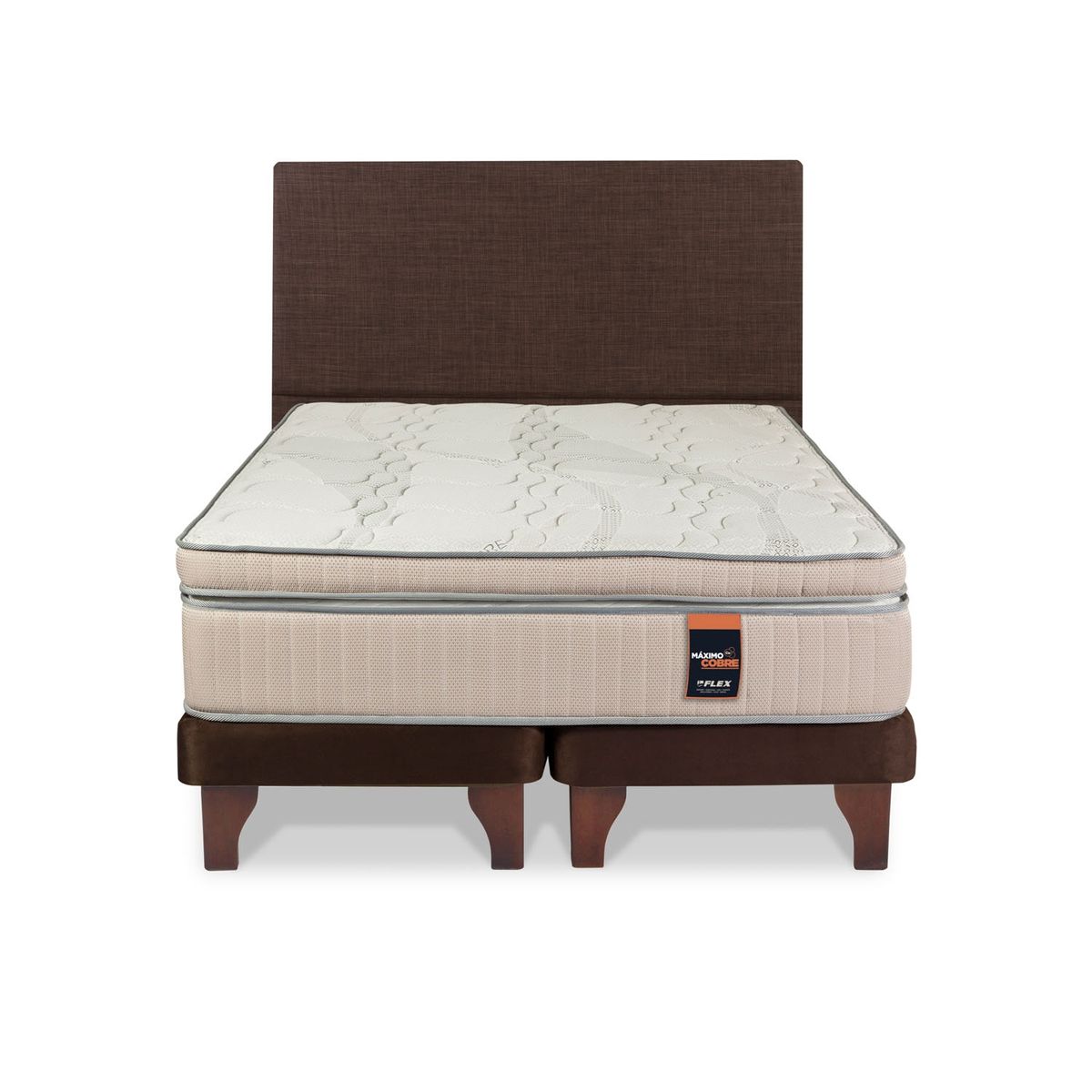 FLEX - Cama Europea Maximo Cobre King + Respaldo Flex
