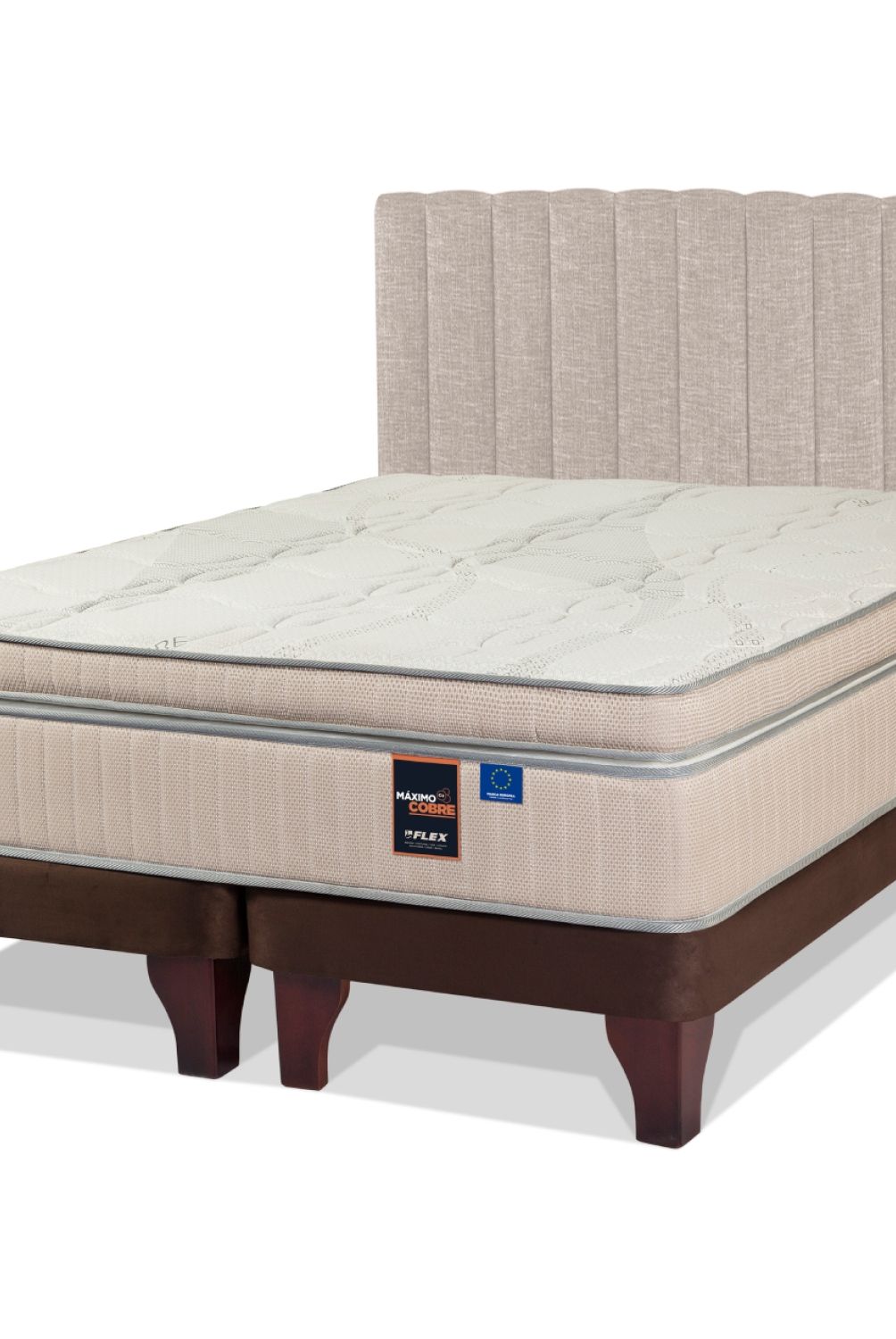 FLEX - Cama Europea Maximo Cobre King + Respaldo Flex