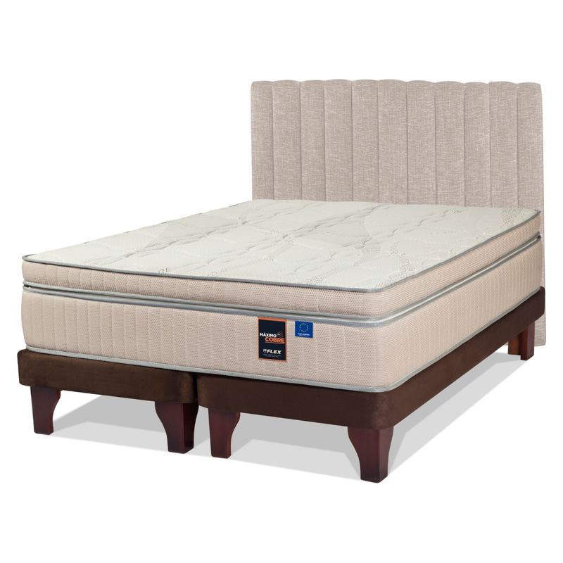 FLEX - Cama Europea Maximo Cobre King + Respaldo Flex