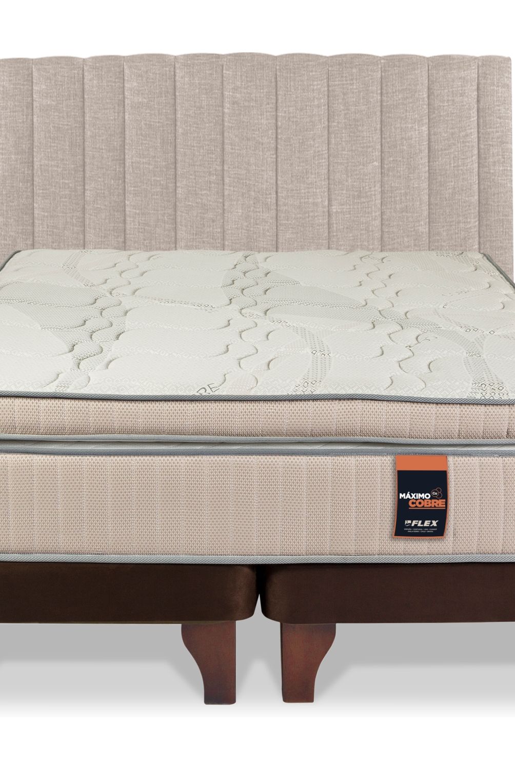 FLEX - Cama Europea Maximo Cobre King + Respaldo Flex
