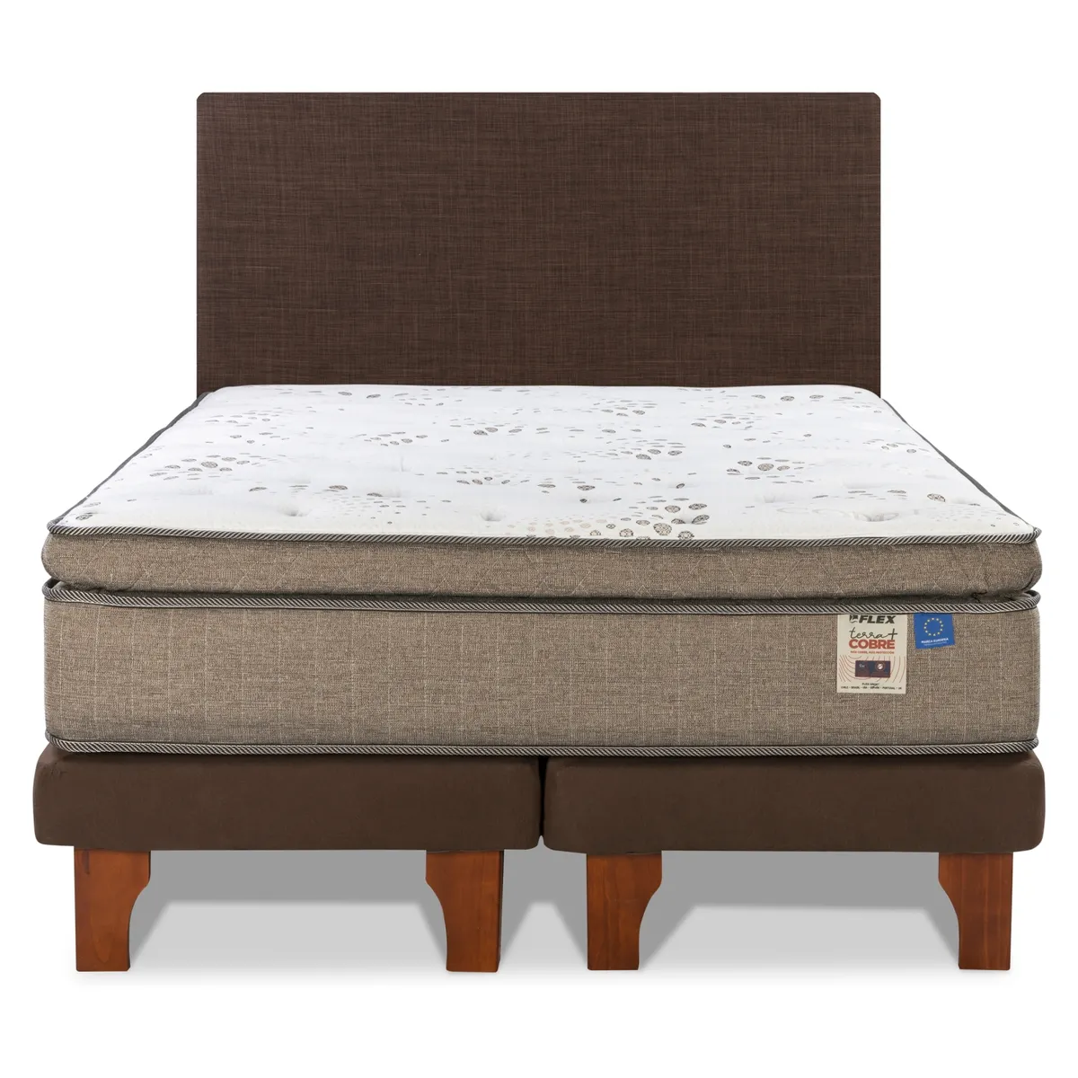 FLEX - Cama Europea Terra Cobre King + Respaldo Flex