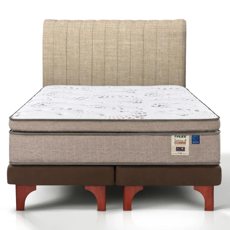 Cama Europea Terra Cobre King + Respaldo