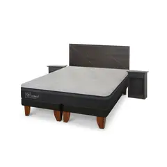 CIC - Cama Europea Hybrid Plus 2 Plazas + Respaldo + 2 Veladores