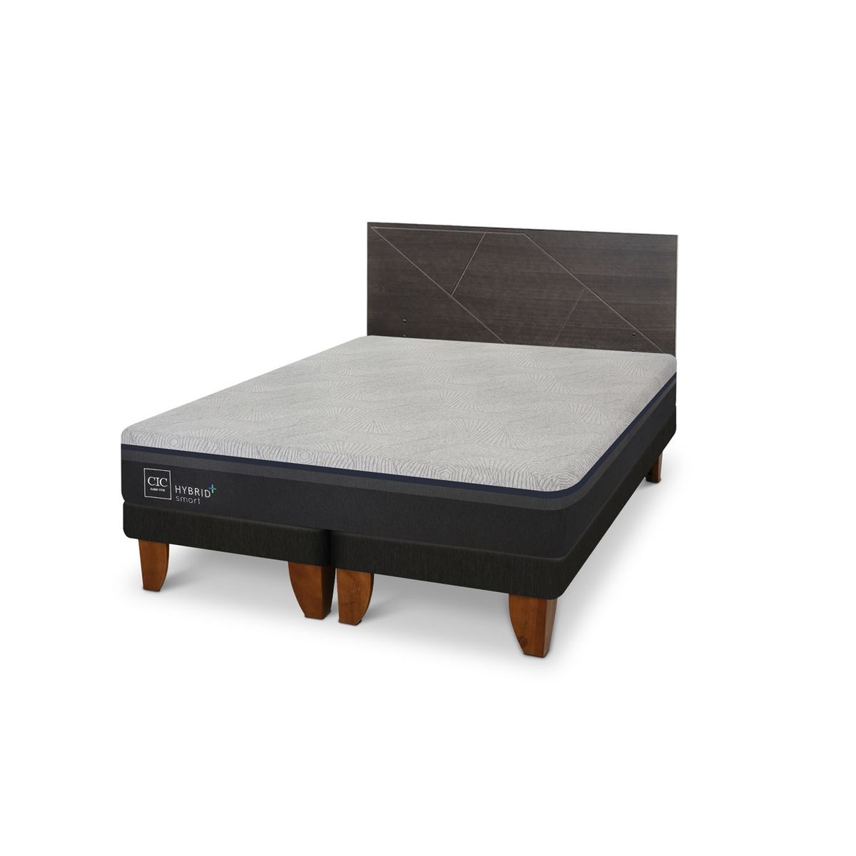 CIC - Cama Europea Hybrid Plus 2 Plazas + Respaldo Cic