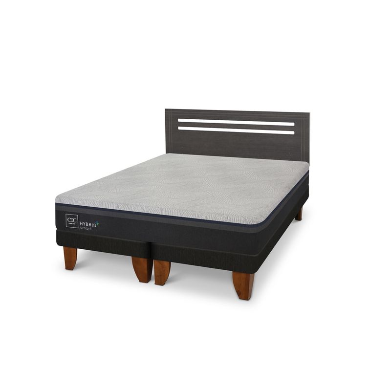 CIC - Cama Europea Hybrid Plus 2 Plazas + Respaldo Cic