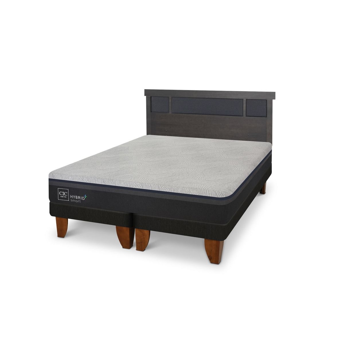 CIC - Cama Europea Hybrid Plus 2 Plazas + Respaldo Cic