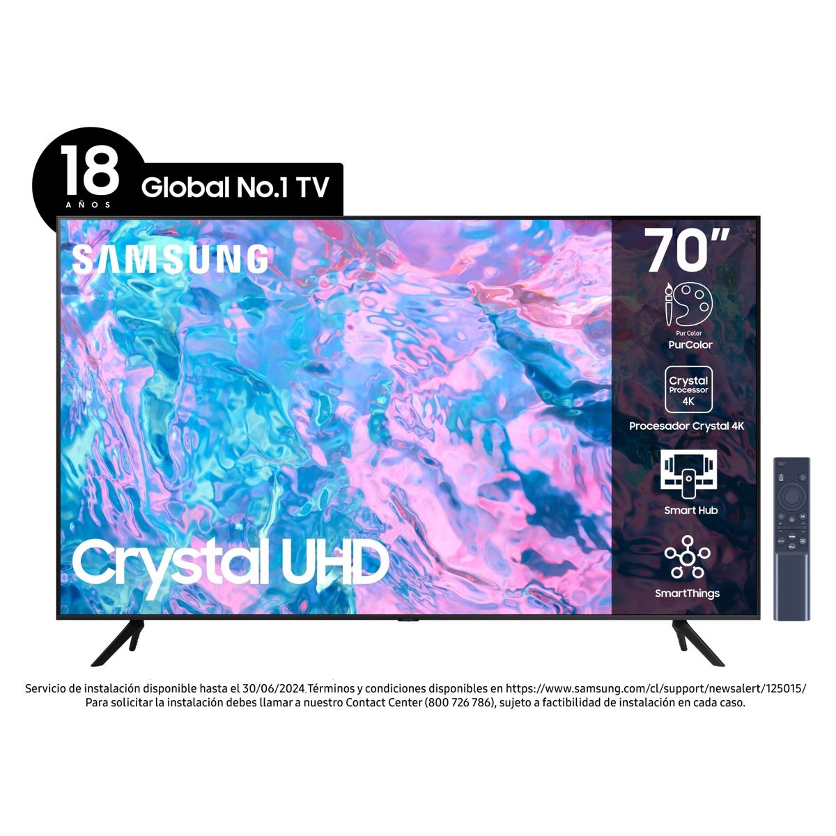 SAMSUNG - LED 70" CU7000 UHD 4K Smart TV 2023 Samsung