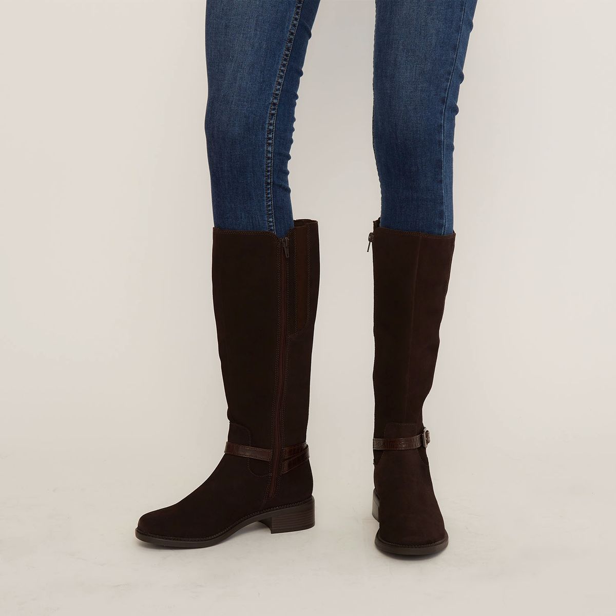 CLARKS - Bota Larga Mujer Café Clarks