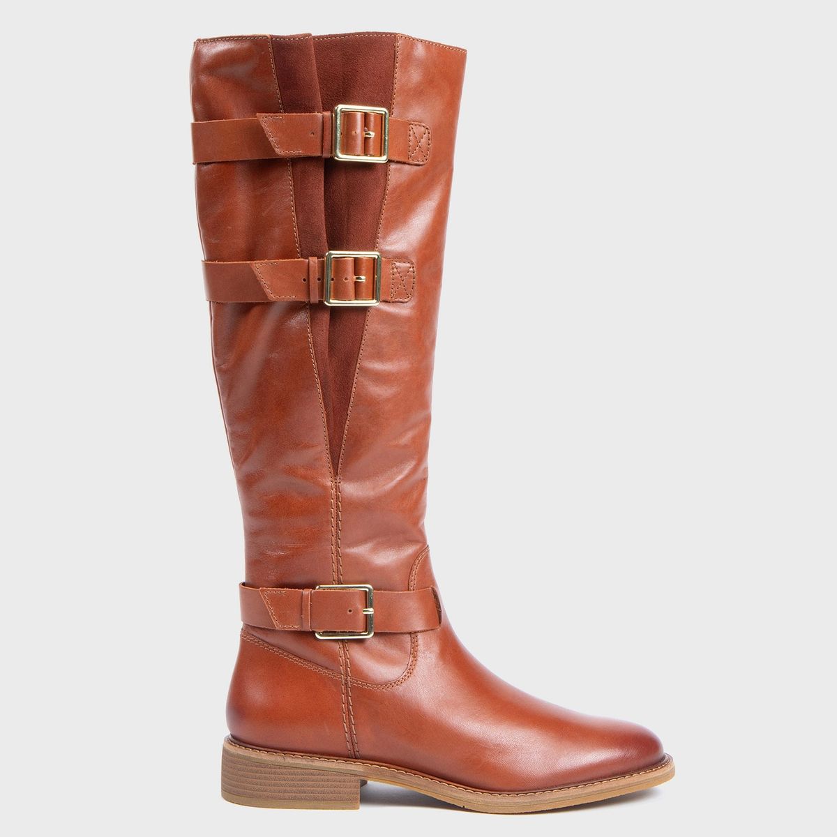 CLARKS - Bota Biker Larga Mujer Cuero Café Clarks