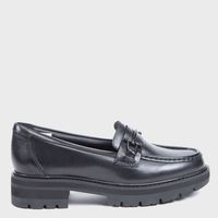 Mocasín Mujer Cuero Negro