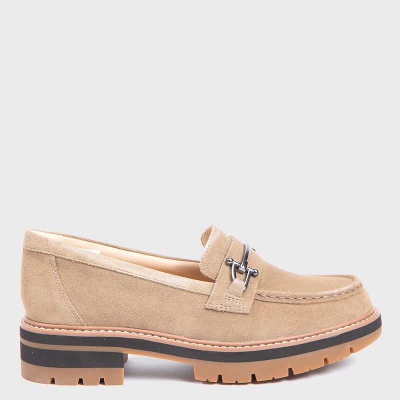 CLARKS - Mocasín Mujer Cuero Beige Clarks