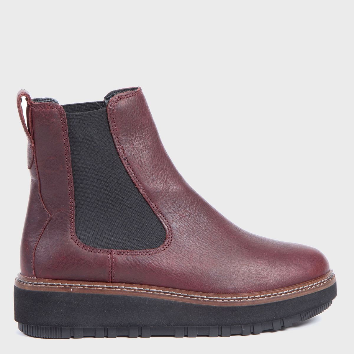 CLARKS - Botín Mujer Cuero Rojo Clarks