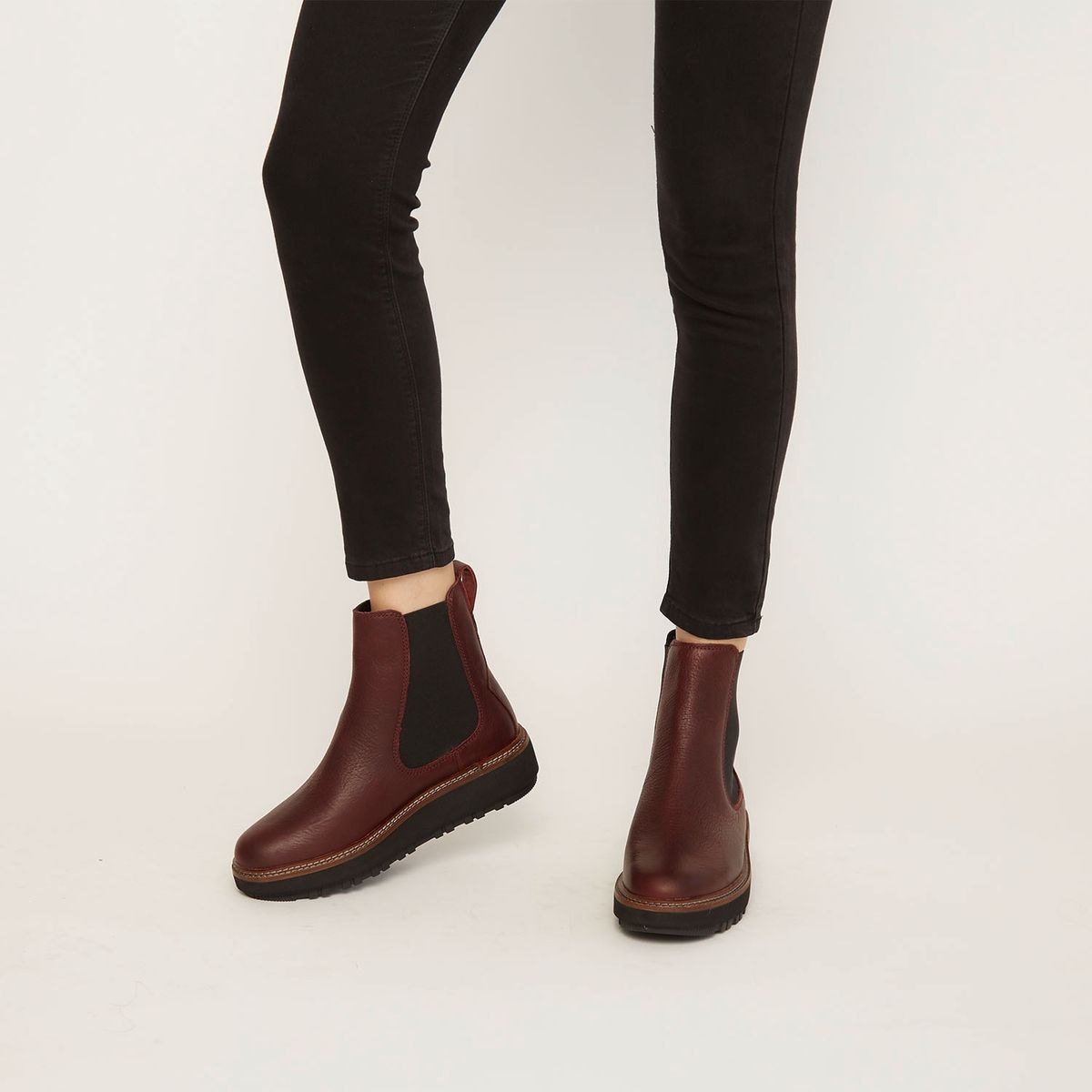 CLARKS - Botín Mujer Cuero Rojo Clarks