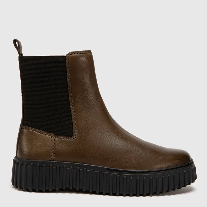 CLARKS - Botín Mujer Cuero Verde Clarks
